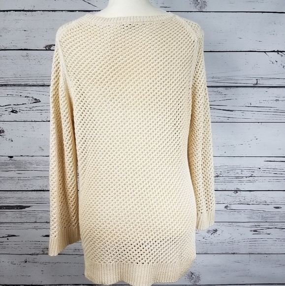 Ann Taylor Petite cream ivory open knit sweater - Picture 7 of 9
